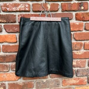 Rampage Vtg. Leather Soft Black Lined A Line Zip Up Skirt 11